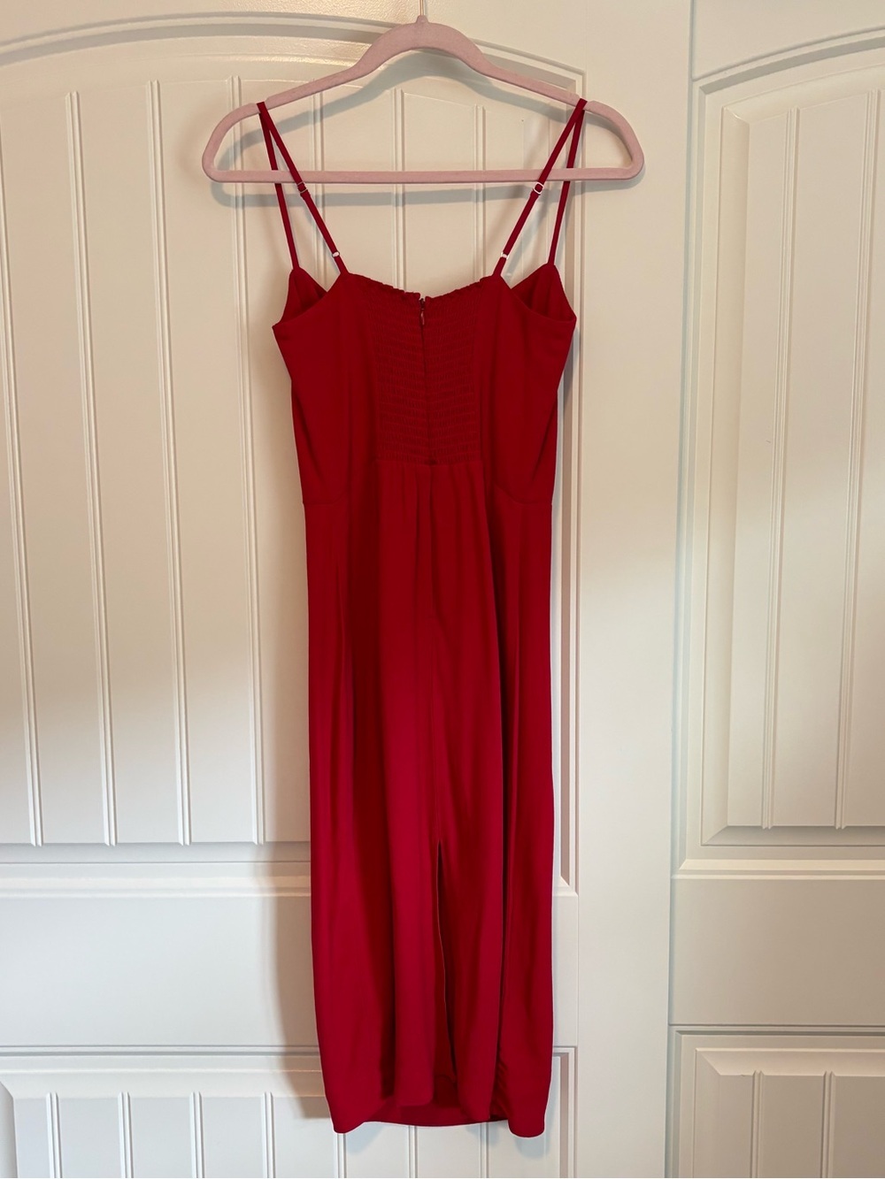 Reformation Isabel Sheath Dress in red cherry midi size 4 - Picture 6 of 10